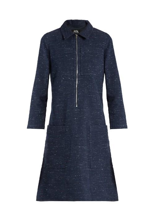 A.p.c. Zira Cotton And Linen-blend Dress