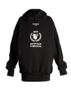 Matchesfashion.com Balenciaga - Logo Print Cotton Blend Jersey Hooded Sweatshirt - Womens - Black White
