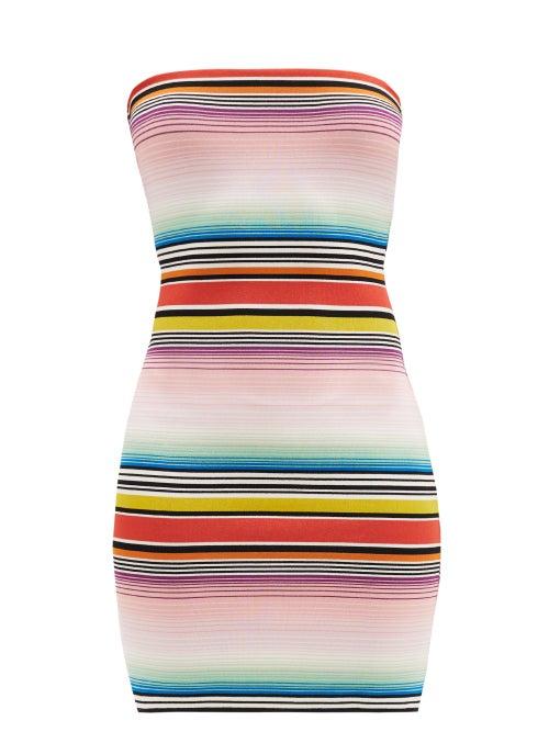 Matchesfashion.com Missoni - Striped Bandeau-neckline Minidress - Womens - Multi