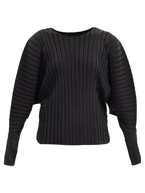 Matchesfashion.com Pleats Please Issey Miyake - Dolman-sleeve Technical-pleated Top - Womens - Black