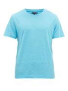 Matchesfashion.com Vilebrequin - Turtle Embroidered Linen Jersey T Shirt - Mens - Blue