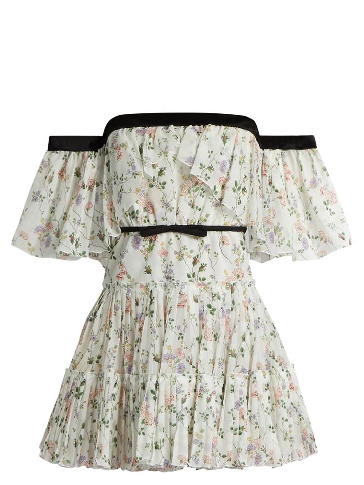 Giambattista Valli Off-the-shoulder Floral-print Georgette Dress