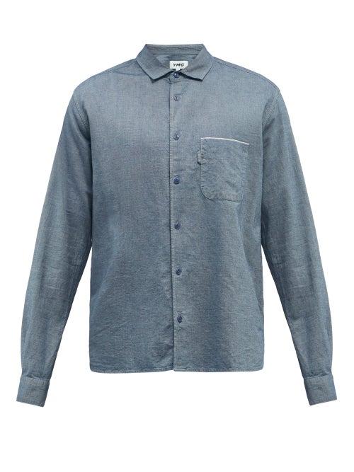 Mens Rtw Ymc - Curtis Cotton-chambray Shirt - Mens - Dark Indigo