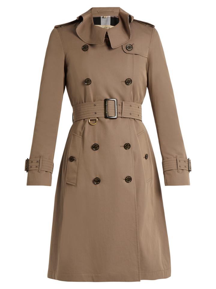 Burberry Townley Ruffled-collar Cotton Trench Coat