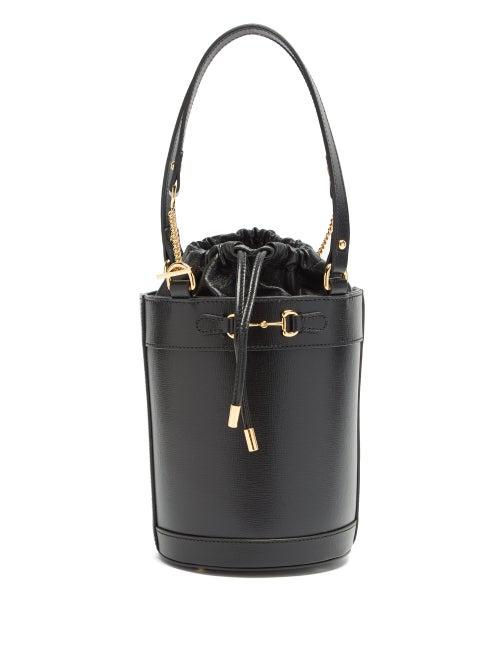 Matchesfashion.com Gucci - 1955 Horsebit Leather Bucket Bag - Womens - Black