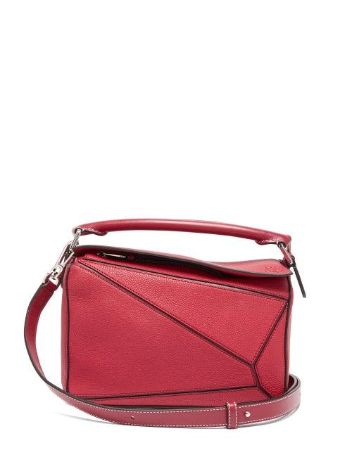 Matchesfashion.com Loewe - Puzzle Grained Leather Cross Body Bag - Womens - Red