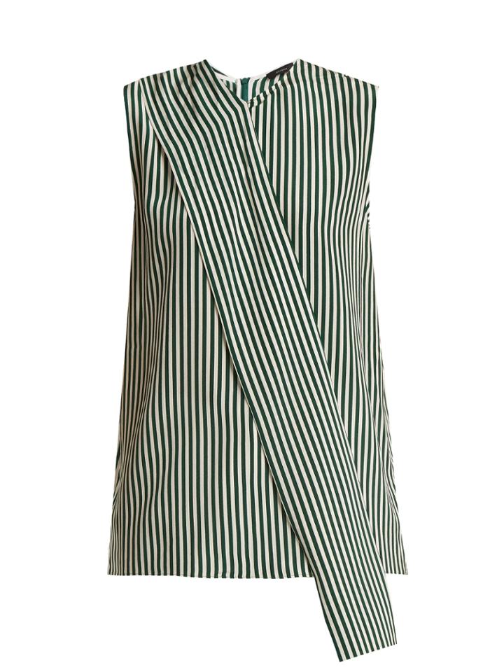 Joseph Noon Asymmetric Striped Sleeveless Top