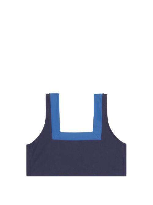 Matchesfashion.com Casa Raki - Marina Square-neck Back-ties Bikini Top - Womens - Navy