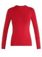 Matchesfashion.com Joostricot - Crew Neck Long Sleeved Cotton Blend Knit Sweater - Womens - Dark Red