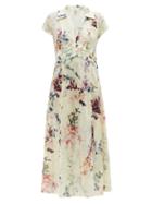 Matchesfashion.com Galanthya - Gracia Europa Floral-print Cotton Dress - Womens - Cream Print