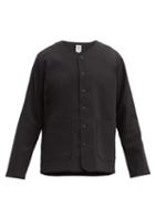 Matchesfashion.com South2 West8 - Collarless Seersucker Shirt - Mens - Black