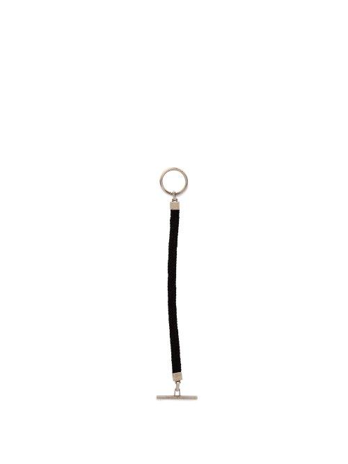Matchesfashion.com Title Of Work - Braided Leather Wrap Keyring - Mens - Silver