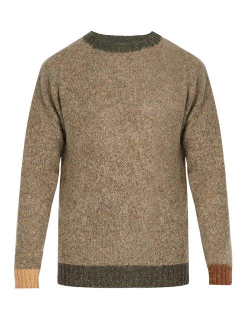 Matchesfashion.com Howlin' - Contrast Trim Wool Sweater - Mens - Brown Multi