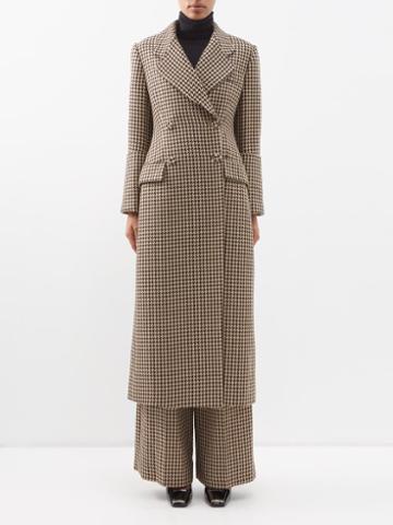 Emilia Wickstead - Maddy Houndstooth Wool-blend Coat - Womens - Camel Check