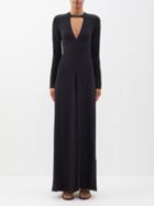 Victoria Beckham - Cutout Stretch-jersey Maxi Dress - Womens - Black