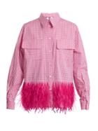 No. 21 Gingham Feather-trimmed Shirt
