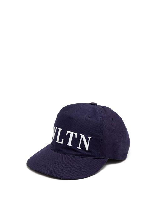 Matchesfashion.com Valentino - Logo Embroidered Canvas Cap - Mens - Navy