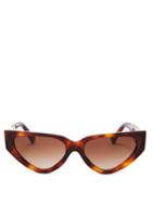 Matchesfashion.com Valentino - V Logo Cat Eye Acetate Sunglasses - Womens - Tortoiseshell