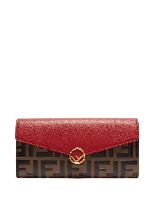 Matchesfashion.com Fendi - F Is Fendi Continental Leather Wallet - Womens - Red Multi