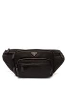 Matchesfashion.com Prada - Logo Plaque Nylon Belt Bag - Mens - Black