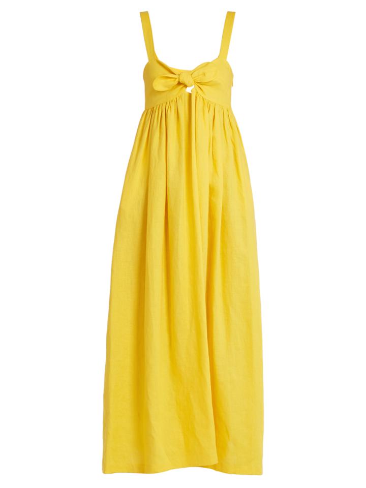 Mara Hoffman Tie-front Midi Linen Dress