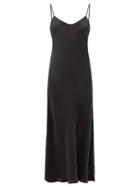 Asceno - Lyon Sandwashed-silk Slip Dress - Womens - Black