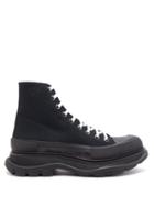 Matchesfashion.com Alexander Mcqueen - Canvas And Leather Boots - Mens - Black