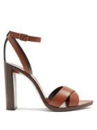 Saint Laurent Tanger Wood And Leather Sandals
