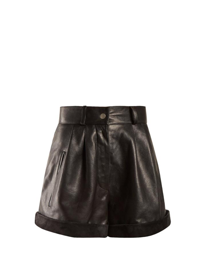 Saint Laurent High-rise Pleated Shorts