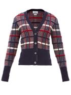 Matchesfashion.com Thom Browne - Checked-jacquard Wool Cardigan - Womens - Multi