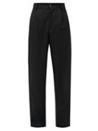 Matchesfashion.com Edward Crutchley - Pleated Straight-leg Wool Trousers - Mens - Black