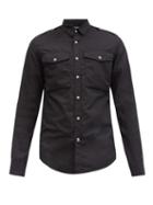 Matchesfashion.com Balmain - Back Logo-print Cotton Shirt - Mens - Black