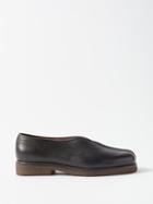 Lemaire - Piped Leather Slip-on Shoes - Mens - Black