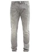 Matchesfashion.com Jacob Cohn - Distressed Slim-leg Jeans - Mens - Grey
