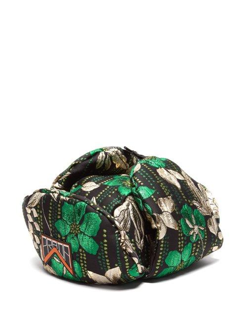 Matchesfashion.com Prada - Floral Jacquard Brocade Trapper Hat - Womens - Green
