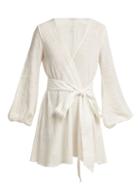 Matchesfashion.com Kalita - Gaia Tie Waist Cotton Dress - Womens - White