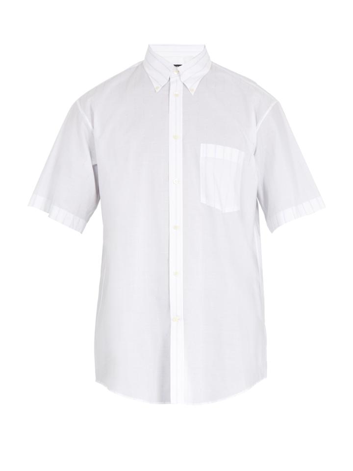 Balenciaga Short-sleeved Logo-jacquard Shirt