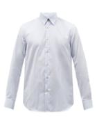 Mens Rtw Paul Smith - Pearlescent-buttoned Striped Cotton-poplin Shirt - Mens - Light Blue