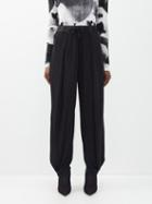 Loewe - Balloon-leg Tailored Crepe Trousers - Womens - Black