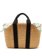 Matchesfashion.com Muu - Caba Checked Mohair And Woven Straw Bag - Womens - Green Multi