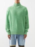 The Elder Statesman - Mlange Cashmere Roll-neck Sweater - Mens - Green