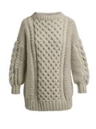 Matchesfashion.com I Love Mr Mittens - Tali Oversized Cable Knit Wool Jumper - Womens - Light Grey