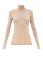 Matchesfashion.com Valentino - High-neck Jersey Top - Womens - Nude