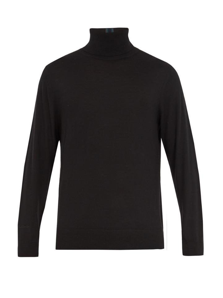 Paul Smith Stripe-detail Roll-neck Wool Sweater