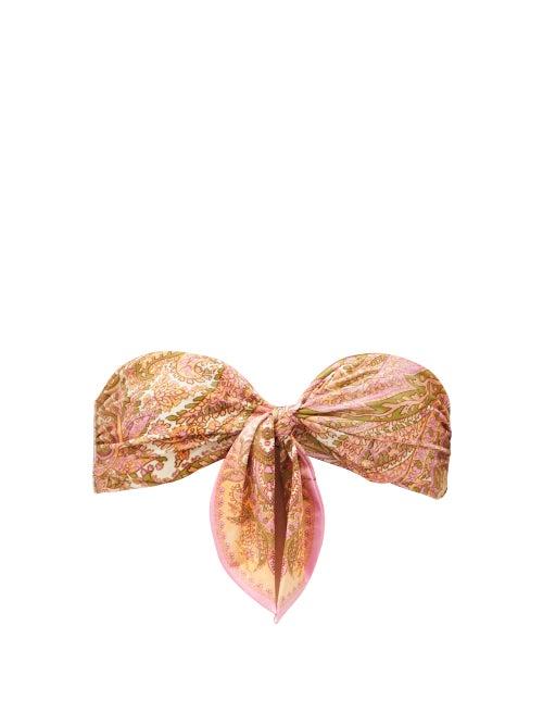 Matchesfashion.com Zimmermann - Brighton Paisley-print Bikini Top - Womens - Orange Print