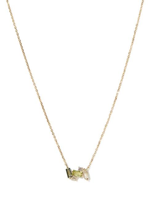 Suzanne Kalan - Nola Topaz, Peridot, Diamond & 14kt Gold Necklace - Womens - Green Gold