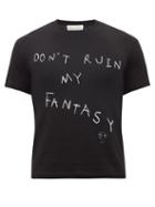Ludovic De Saint Sernin - Don't Ruin My Fantasy-print Jersey T-shirt - Mens - Black