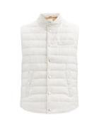 Matchesfashion.com Brunello Cucinelli - High-neck Quilted-cotton Down Gilet - Mens - Light Grey