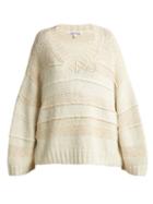 Matchesfashion.com Elizabeth And James - Torry V Neck Cashmere Blend Sweater - Womens - Cream