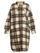 Matchesfashion.com Isabel Marant Toile - Gaston Oversized Checked Wool Blend Blanket Coat - Womens - Ivory Multi